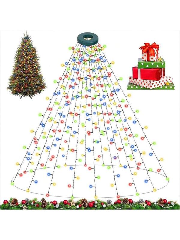 6.6FT Christmas Tree Lights LED String Lights Waterproof Xmas DEcoor Lamp 8 Modes Multicolor