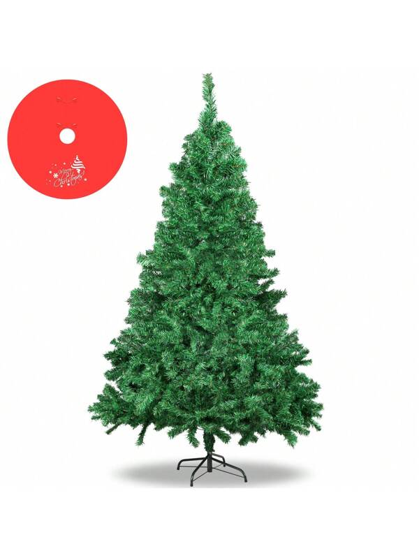 7ft Premium Artificial Christmas Tree Stand Pine Tree With 1000 PVC Branch Tips, Metal Hinges And Foldable Metal Base Full Hinged Spruce For Home Office Holiday Party Indoor Outdoor (Green), Halloween, Halloween Decoration Green