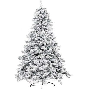 7ft Christmas Tree, Premium Artificial Christmas Tree With 1,000 Branch Tips, Pine Trees Solid Metal Stand Indoor And Outdoor Xmas Pine Holiday Decoration, White White