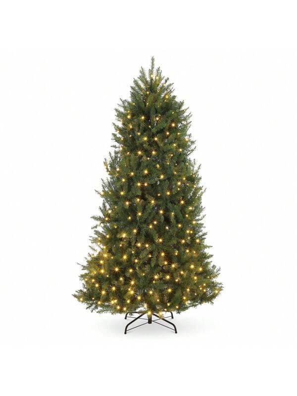 6ft Pre-Lit Artificial Christmas Tree With 450 Warm White Led Lights, Green Xmas Tree With 1838 Branch Tips And Foldable Metal Stand For Christmas Office, Home, Party, Holiday D??Cor Green