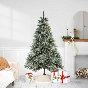 Pre-Lit Green Pine Artificial Christmas Tree,5/6/7.5ft  LED Lights For Christmas Office, Home, Party, Holiday D??Cor US A Type Plug(110-127V)