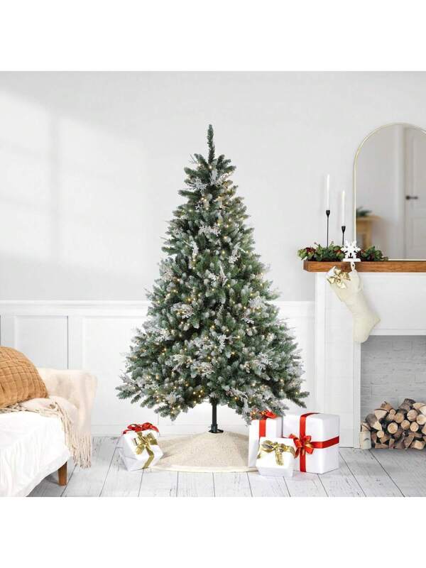 Pre-Lit Green Pine Artificial Christmas Tree,5/6/7.5ft  LED Lights For Christmas Office, Home, Party, Holiday D??Cor US A Type Plug(110-127V)